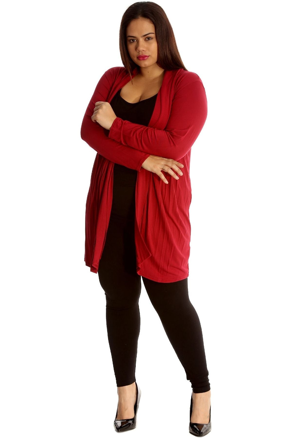 Plus Size Lace Back Open Pleated Cardigan For Women  - Dropwear
