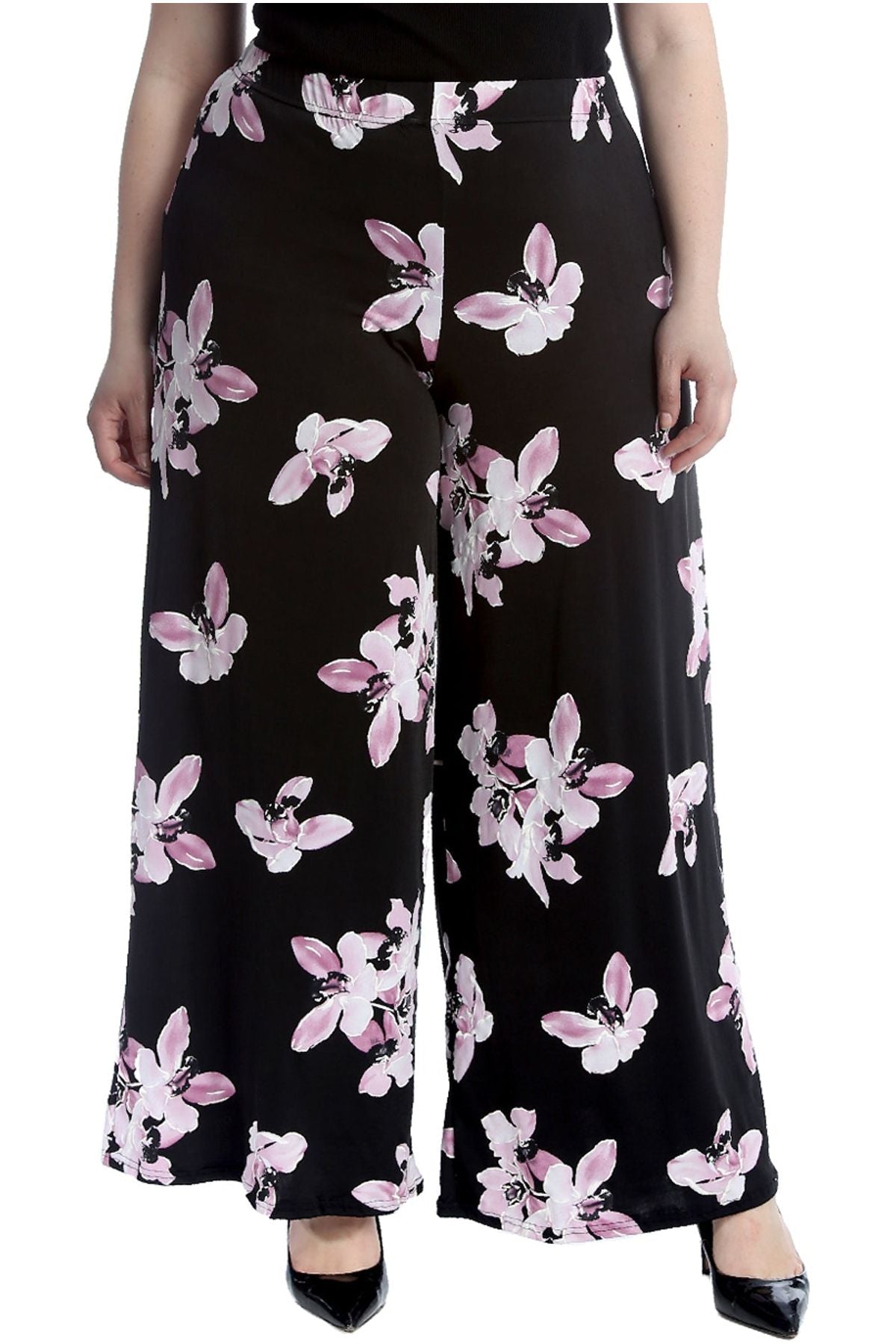 Plus Size Floral Print Palazzo Trouser For Women  - Dropwear