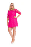 Black Lace Lined 3/4 Knee Length Dress For Women 22-24 - Dropwear