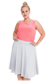 Charcoal Flared Elastic Waist Skater Skirt For Women 22-24 - Dropwear