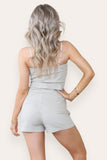 Beige Skort Cargo Style Belted Playsuit Dress with Pockets For Women SMALL - Dropwear