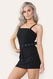Beige Skort Cargo Style Belted Playsuit Dress with Pockets For Women X SMALL - Dropwear