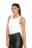 Slinky Racer Round Neck Double Layered Top Bodysuit For Women  - Dropwear