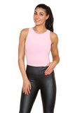 Slinky Racer Round Neck Double Layered Top Bodysuit For Women  - Dropwear
