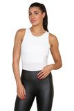 Slinky Racer Round Neck Double Layered Top Bodysuit For Women  - Dropwear