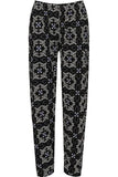 Square Floral Blue Square Floral Print Full Length Trouser For Women 14 - Dropwear