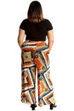 White Plus Size Baroque Paisley Print Palazzo Trouser For Women 20-22 - Dropwear