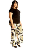 Plus Size Baroque Paisley Print Palazzo Trouser For Women  - Dropwear