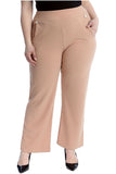 Plus Button Embellished Pocket Palazzo Trousers For Women  - Dropwear