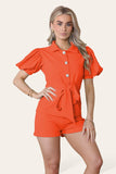 Baby Pink Tie Belt Button ShortsÂ Set For Women M/L - Dropwear