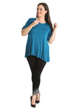 Royal Blue Womens Scoop Neck Flared Ladies Plain Tops For Women 16 - Dropwear