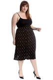Yellow Floral Plus Size Yellow Floral Print Midi Skirt For Women 24-26 - Dropwear