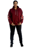 Red Embroidered Pouch Pocket Sweatshirt For Women 20-22 - Dropwear