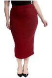 Plus Size Plain Long Ladies Stretch Maxi Skirt For Women  - Dropwear