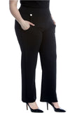 Plus Button Embellished Pocket Palazzo Trousers For Women  - Dropwear
