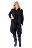 Grey Plus Size Long Sleeve Spike Maxi Cardigan For Women 16-18 - Dropwear