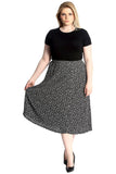 Small Flower Plus Size Small Floral Print Midi skirt For Women 16-18 - Dropwear