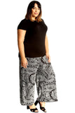 Plus Size Big Paisley Print Palazzo Trouser For Women  - Dropwear