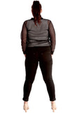 Black Mesh Bomber Jacket Ladies Net Plain Top For Women 22-24 - Dropwear