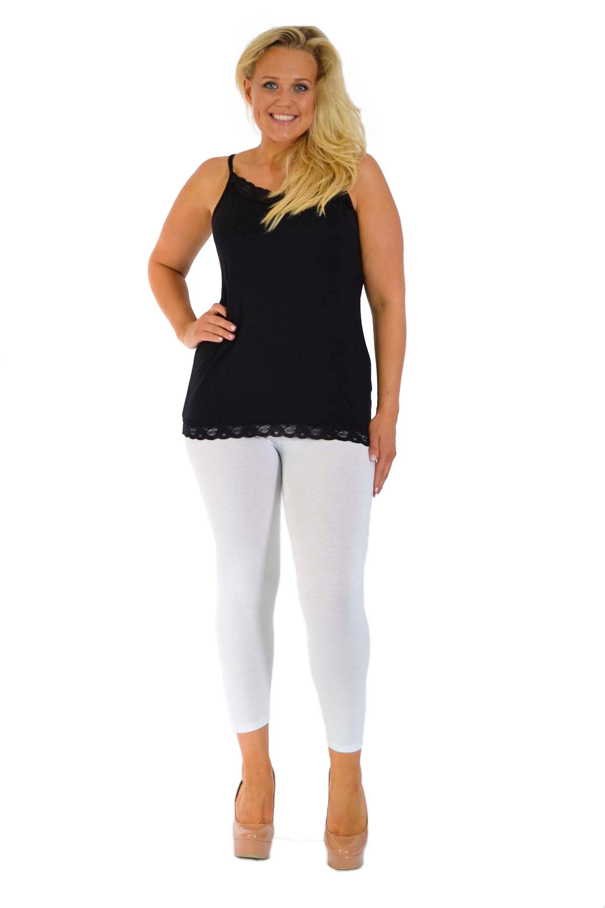 Green Plus Size Plain Long Leggings For Women 20-22 - Dropwear