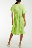 V-Neck Short Sleeve Tiered Midi Dress For Women  - Dropwear