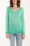 Jade Acid Wash Shimmer Edge Fine Jumper For Women ONE SIZE - Dropwear