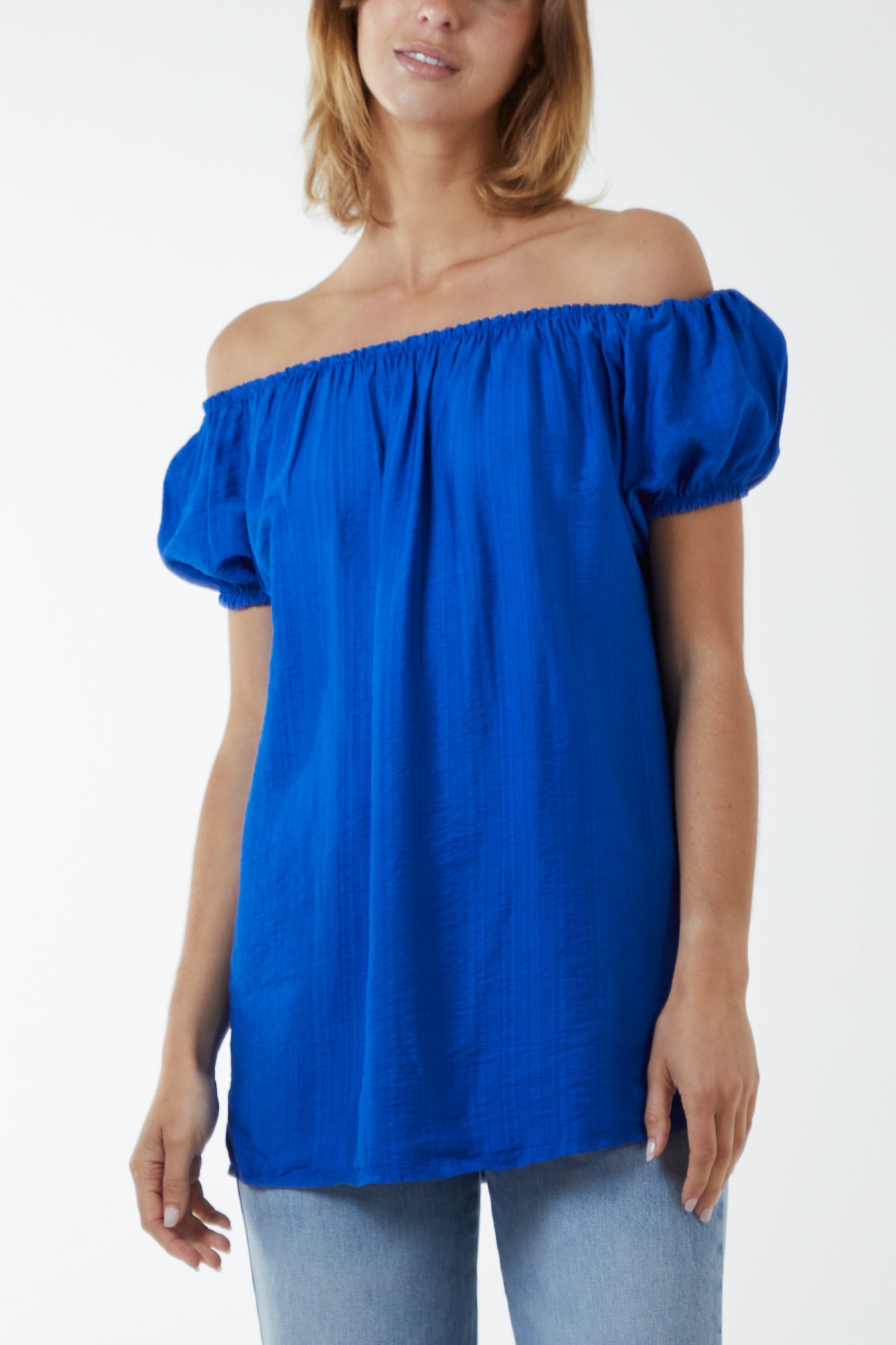 Short Sleeve Bardot Top For Women  - Dropwear