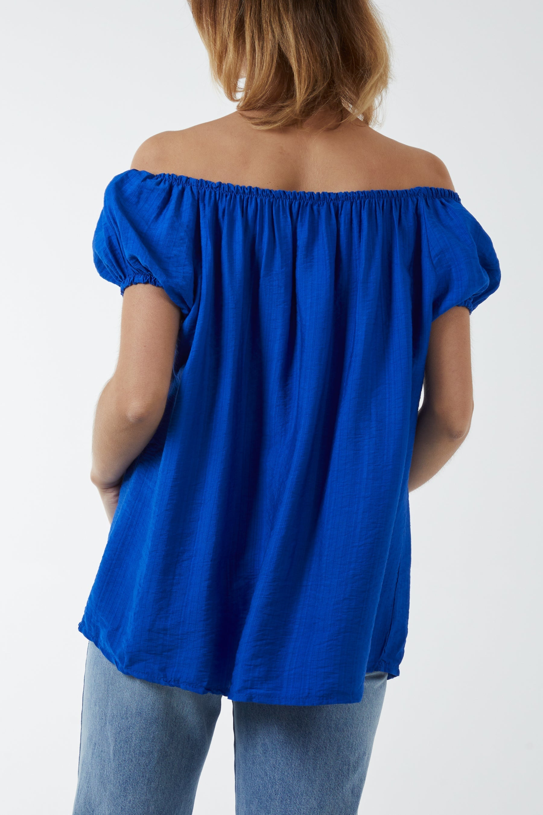 Short Sleeve Bardot Top For Women  - Dropwear