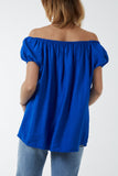 Short Sleeve Bardot Top For Women  - Dropwear