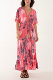 Navy Tassel Paisley Print Maxi Dress For Women ONE SIZE - Dropwear