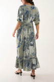 Bubblegum Pink Tassel Paisley Print Maxi Dress For Women ONE SIZE - Dropwear