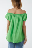 Short Sleeve Bardot Top For Women  - Dropwear
