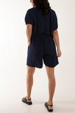 Short Sleeve Buttoned Collar Top & Short For Women  - Dropwear
