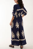 Printed V-Neck Wide Leg Jumpsuit For Women  - Dropwear