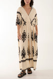 Hot Pink Printed V-Neck Wide Leg Jumpsuit For Women ONE SIZE - Dropwear
