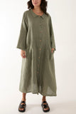 Oversized Button Through Pocket Shirt Dress For Women  - Dropwear