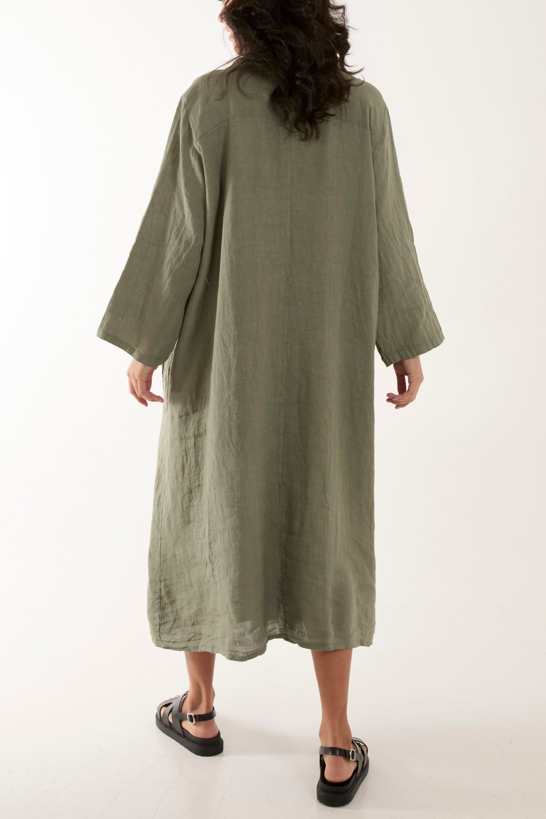 Oversized Button Through Pocket Shirt Dress For Women  - Dropwear