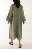 Oversized Button Through Pocket Shirt Dress For Women  - Dropwear