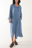Stone Oversized Button Through Pocket Shirt Dress For Women ONE SIZE - Dropwear