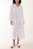Oversized Button Through Pocket Shirt Dress For Women  - Dropwear