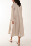 Oversized Button Through Pocket Shirt Dress For Women  - Dropwear