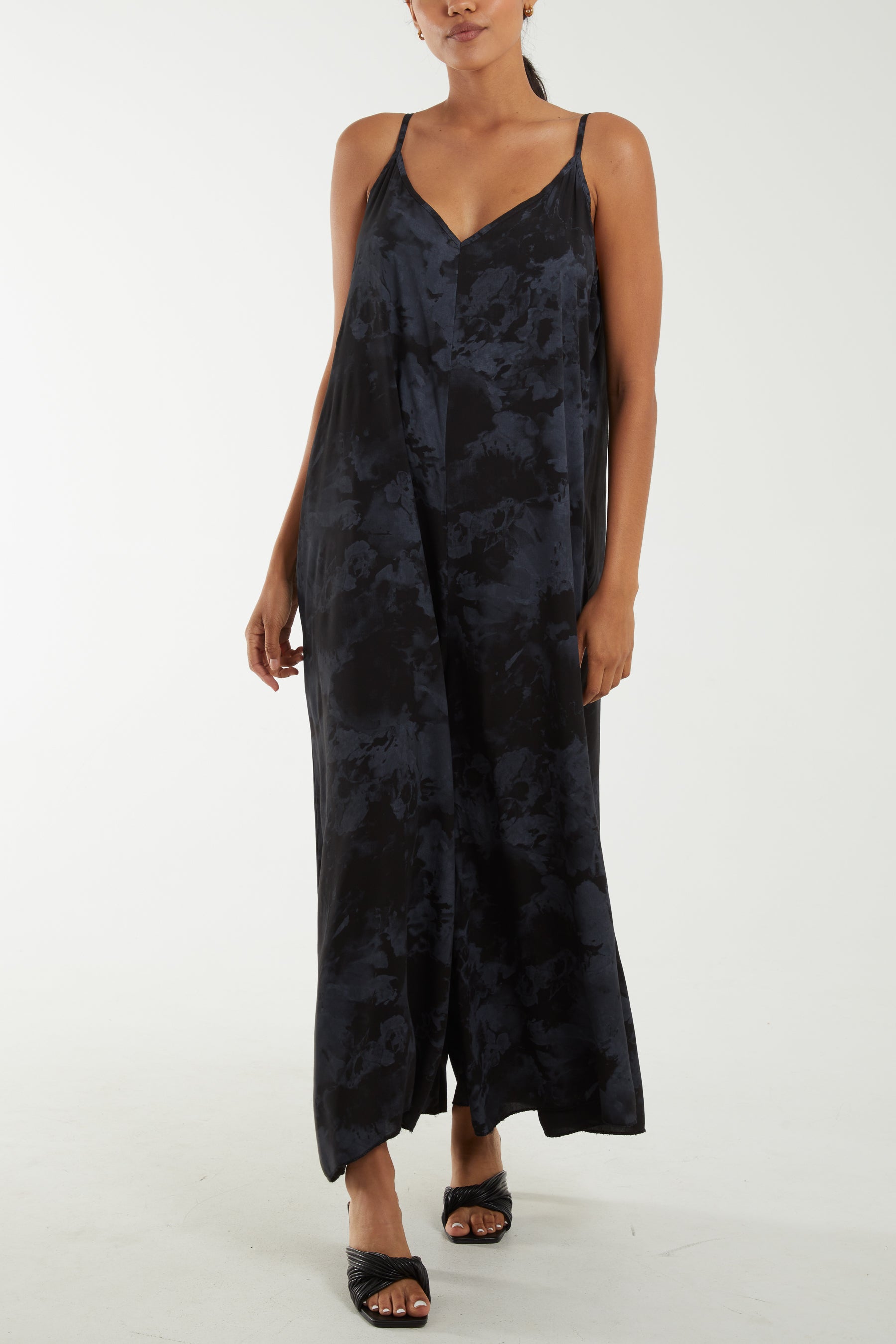 Smoky Print Cami Relaxed Fit Jumpsuit For Women  - Dropwear