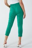 Jade Glitter Drawstring Pocket Panel Trousers For Women ONE SIZE - Dropwear