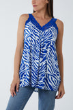 Orange Zebra Lace Cami Vest For Women ONE SIZE - Dropwear