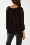 Glitter Bow Blouse For Women  - Dropwear