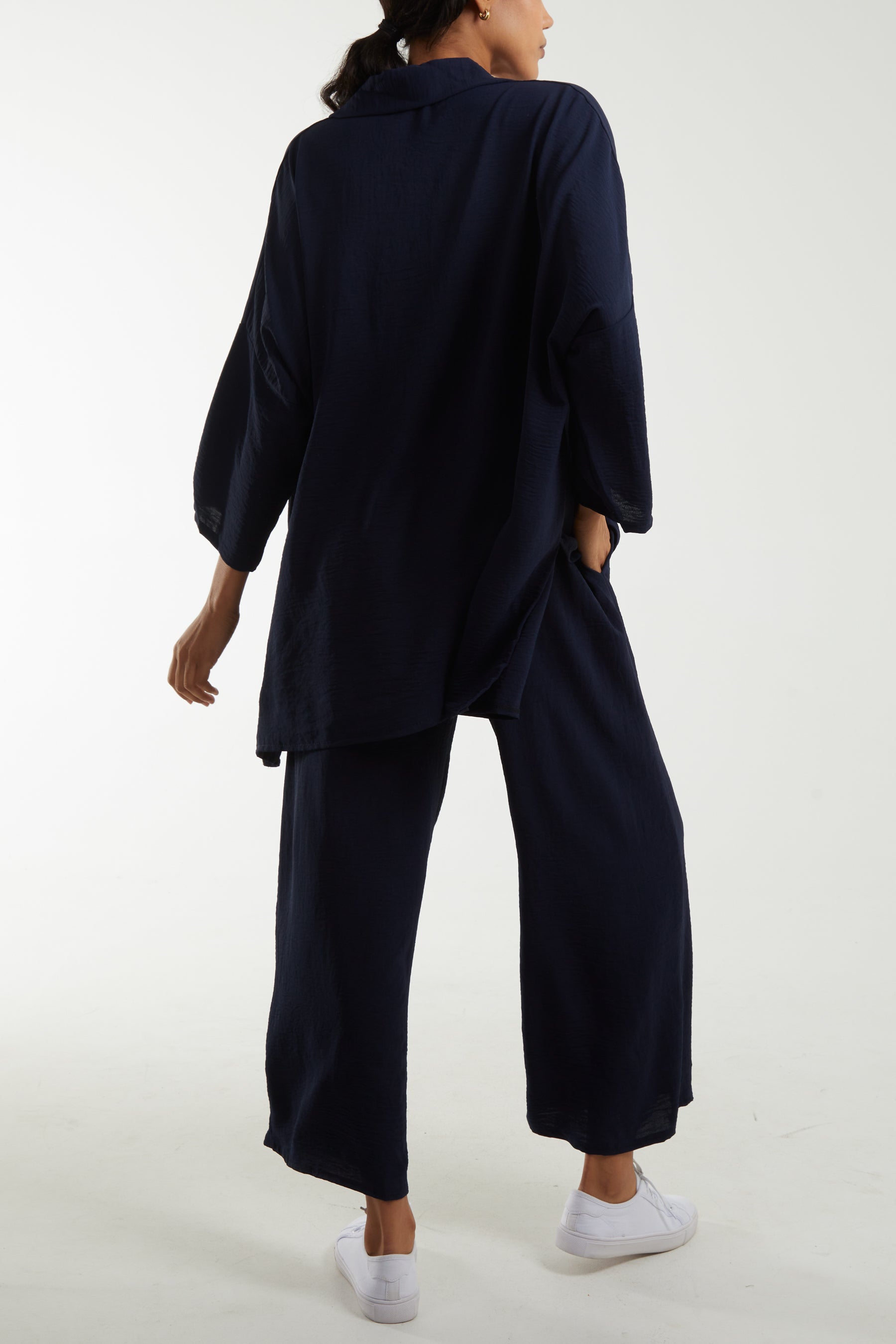 Long Sleeve Shirt & Culottes Co-Ord Set For Women  - Dropwear