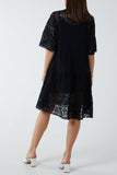 Angel Sleeve Tiered Lace Dress For Women  - Dropwear