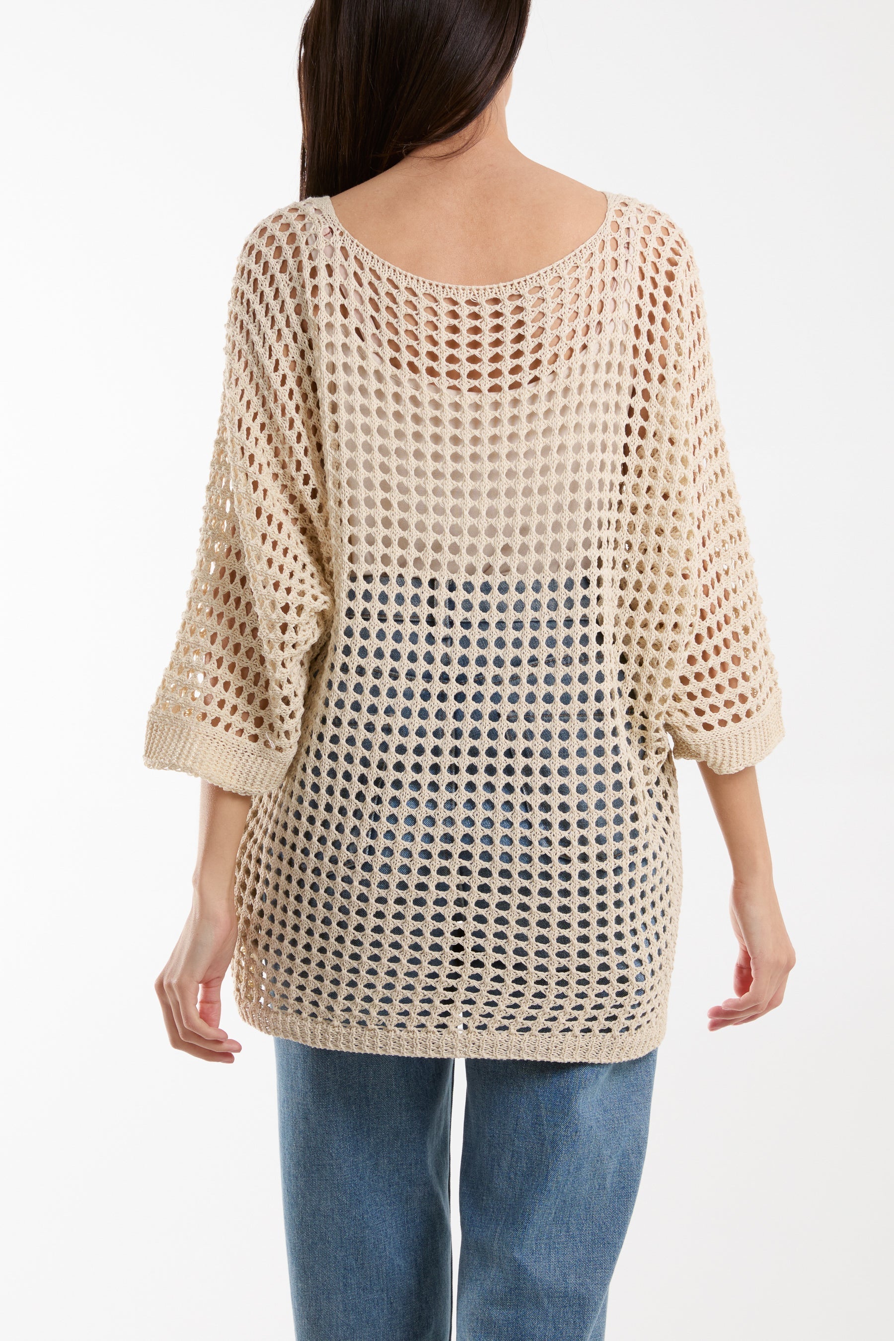 Light Blue V-Neck Daisy Crochet Top For Women ONE SIZE - Dropwear