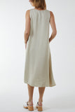 Charcoal V Neck Sleeveless Dress For Women ONE SIZE - Dropwear
