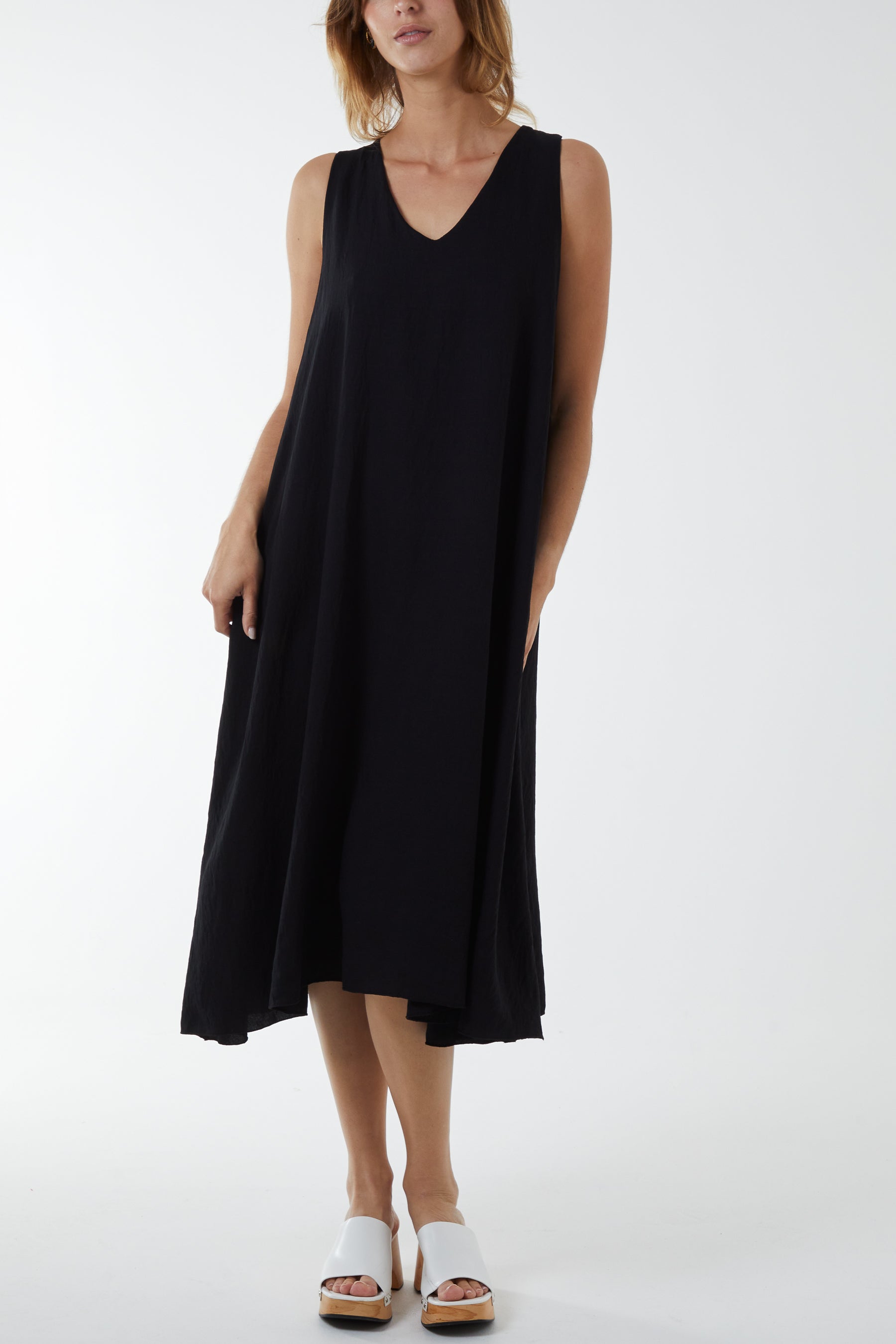 V Neck Sleeveless Dress For Women  - Dropwear